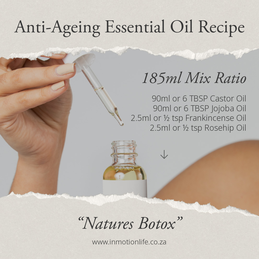 Anti-Ageing Essential Oil Recipe Infographic Anti-Ageing Essential Oil Recipe Infographic