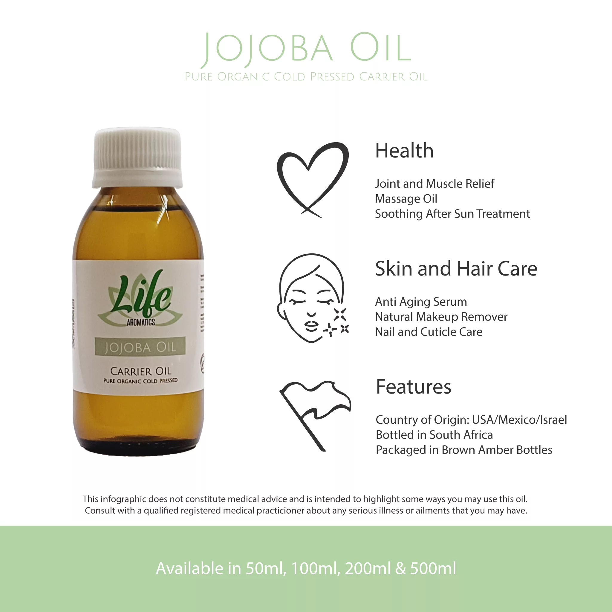 Life Aromatics Organic Jojoba Oil Usage
